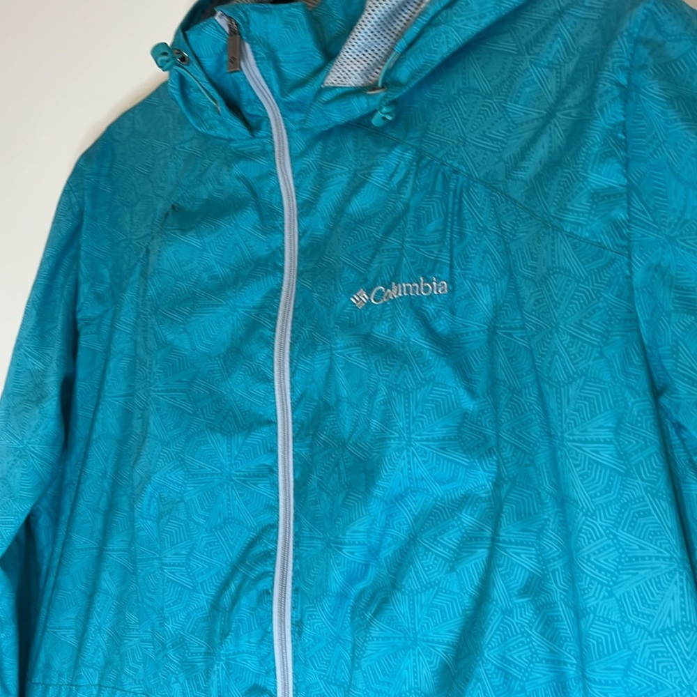 Columbia Teal Patterned Jacket With Drawstrings F… - image 3